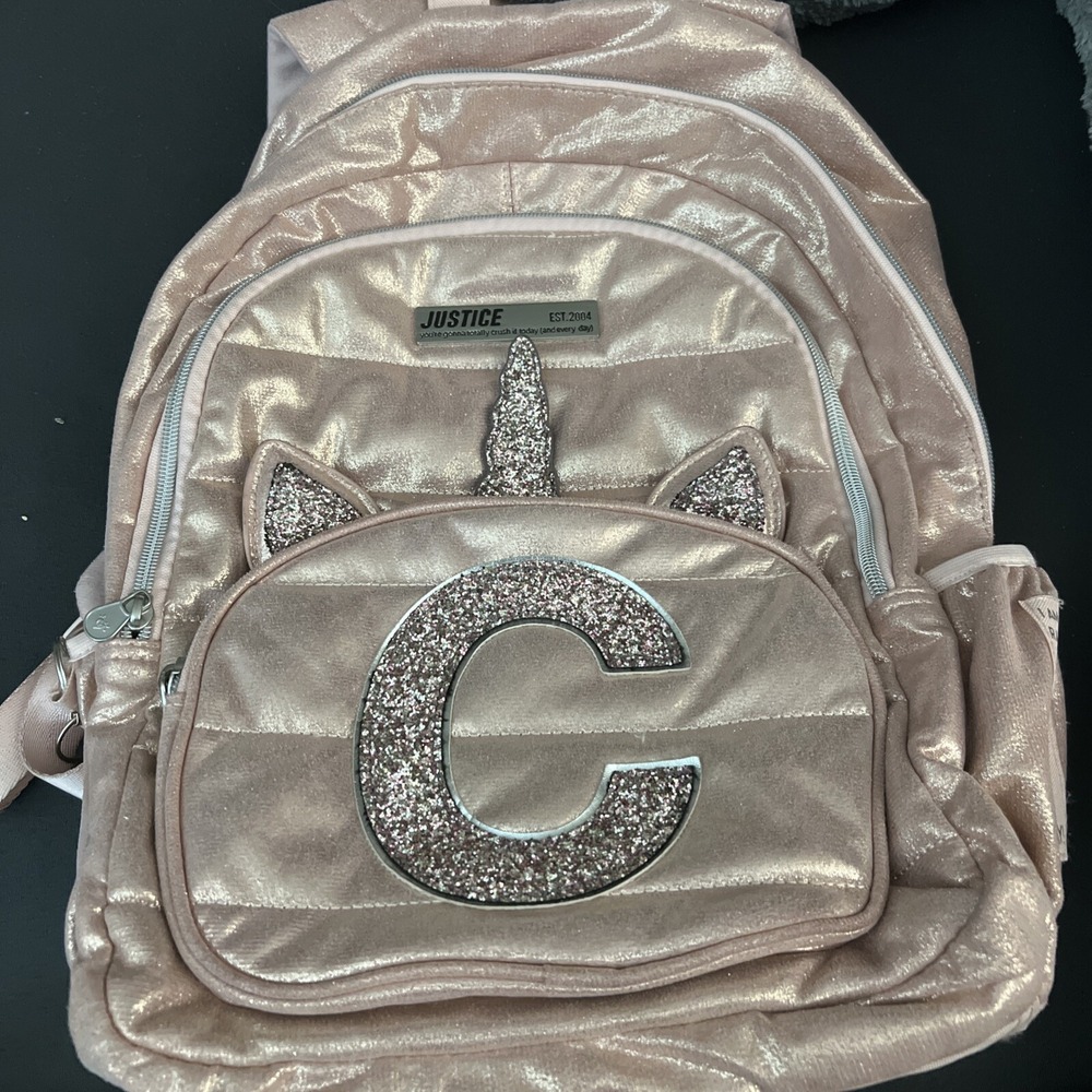 Justice Unicorn Letter‎ C Backpack